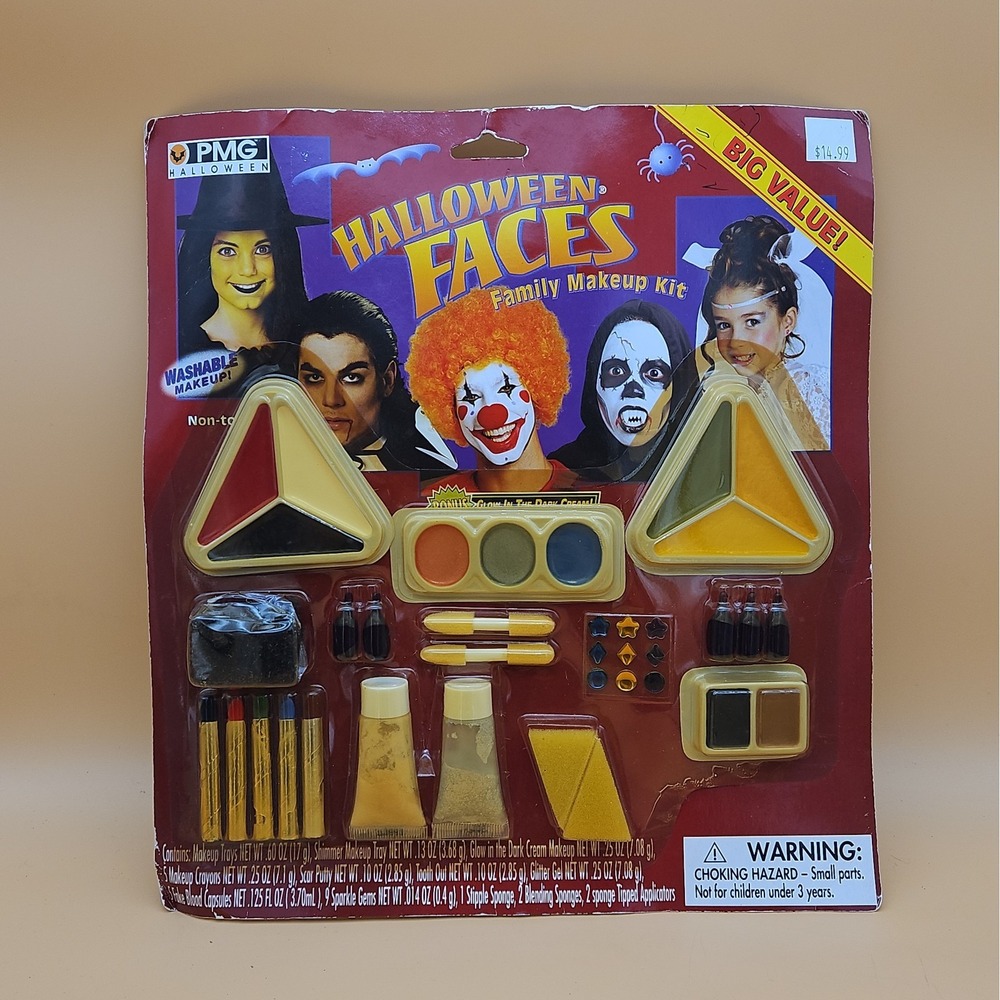 Vintage Halloween Makeup Kit NOS New 2005 PMG Halloween Faces Family Makeup Kit